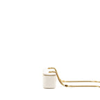 CHANEL LETTER/CC LOGO CHAIN LONG VANITY CASE LAMBSKIN WHITE GHW(MICROCHIP)