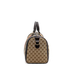 GUCCI BOSTON BAG GG SUPREME CANVAS BROWN LGHW