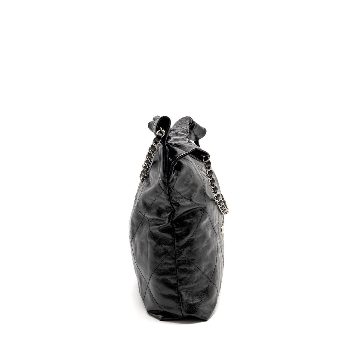 CHANEL MEDIUM 22 SHINY CALFSKIN BLACK SHW (MICROCHIP)