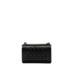 CHANEL SMALL BOY BAG CAVIAR BLACK RUTHENIUM HARDWARE