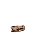 DIOR MEDIUM SADDLE BAG LASER-CUT FLORAL CALFSKIN BROWN GHW