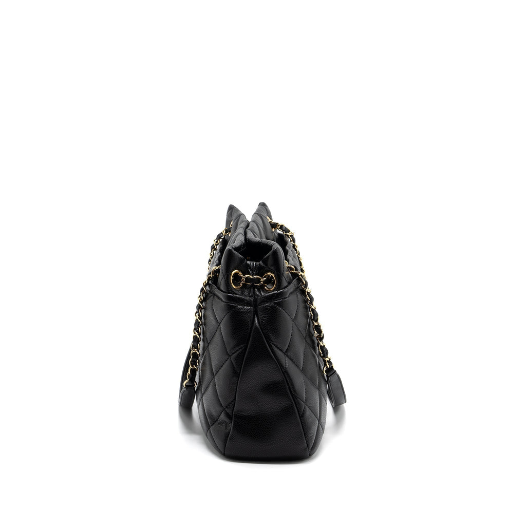 CHANEL MATELASSE CHAIN TOTE BAG CAVIAR BLACK GHW