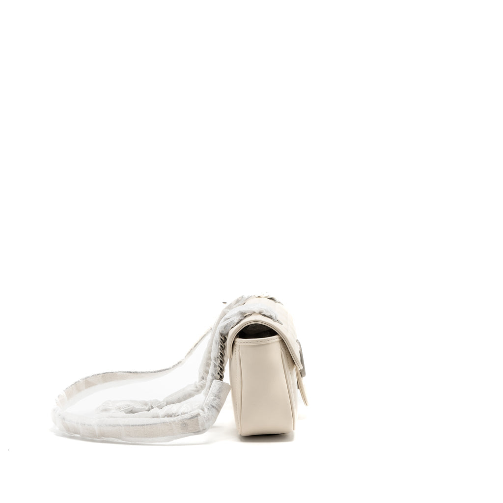 GUCCI MINI MARMONT CALFSKIN LEATHER CREAM SHW
