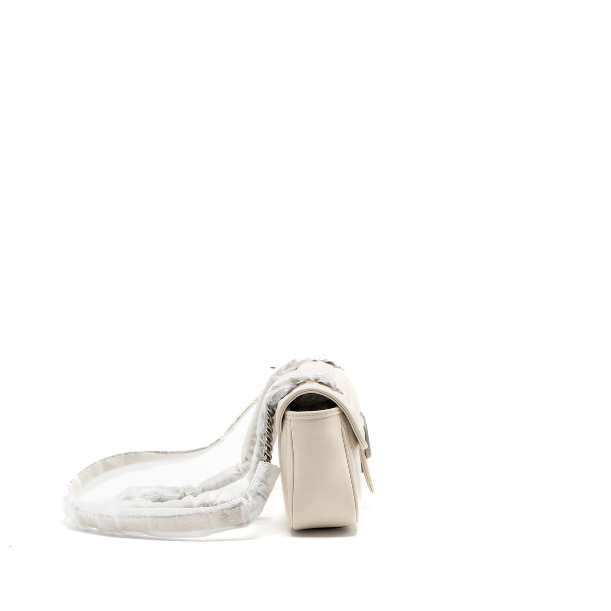 GUCCI MINI MARMONT CALFSKIN LEATHER CREAM SHW