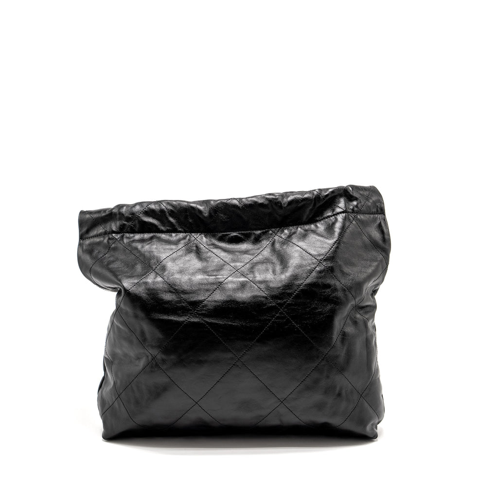 CHANEL MEDIUM 22 SHINY CALFSKIN BLACK SHW (MICROCHIP)