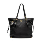 PRADA TOTE BAG CANVAS BLACK GHW