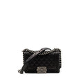 CHANEL SMALL BOY BAG CAVIAR BLACK RUTHENIUM HARDWARE