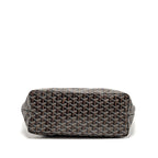 GOYARD SAINT LOUIS PM TOTE GOYARDINE CANVAS/CALFSKIN BLACK SHW