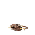 DIOR MEDIUM SADDLE BAG LASER-CUT FLORAL CALFSKIN BROWN GHW