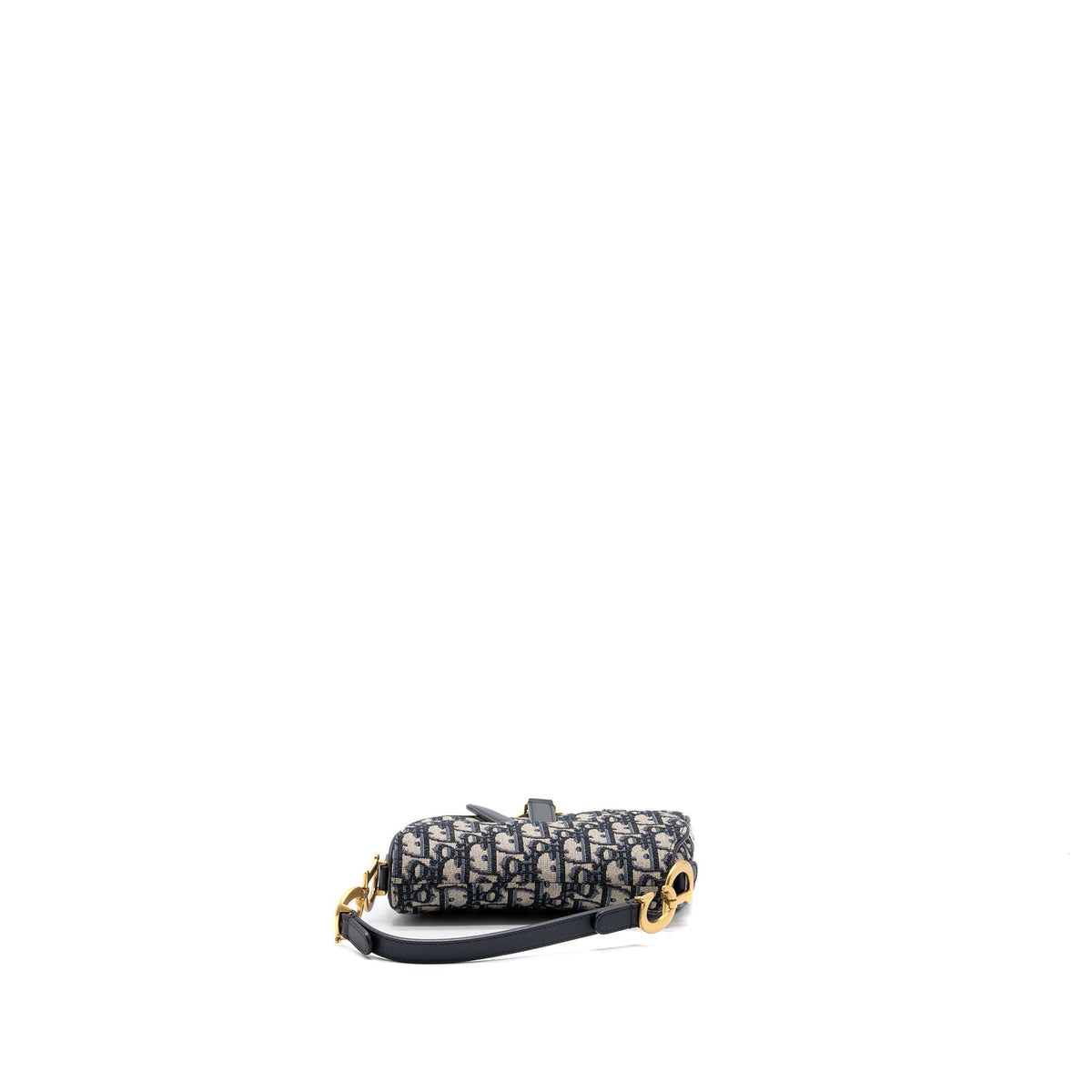 DIOR MINI SADDLE BAG BLUE OBLIQUE JACQUARD GHW