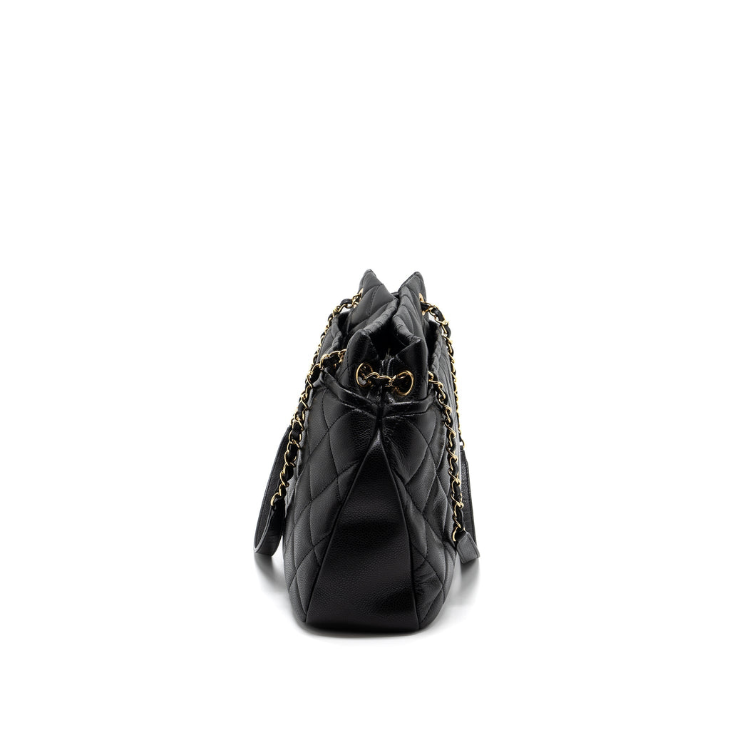 CHANEL MATELASSE CHAIN TOTE BAG CAVIAR BLACK GHW