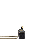 CHANEL TOP HANDLE LONG VANITY WITH CHAIN LAMBSKIN BLACK GHW(MICROCHIP)