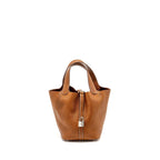 HERMES PICOTIN 18 LOCK BAG BARENIA FAUBOURG FAUVE SHW