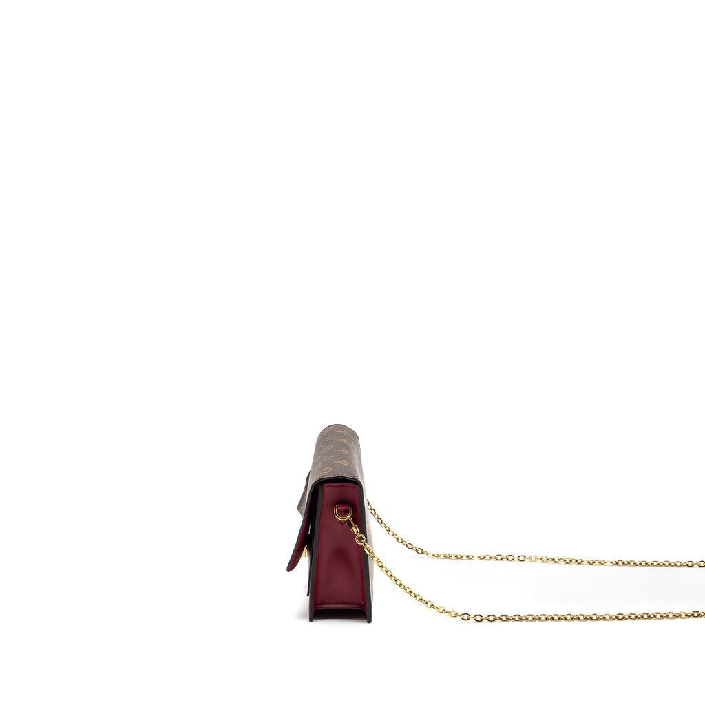 LOUIS VUITTON FLORE CHAIN WALLET MONOGRAM CANVAS/ DARK RED GHW
