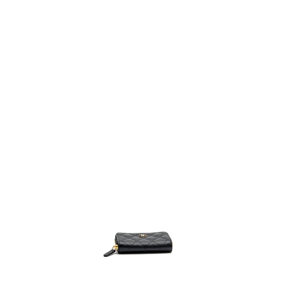 CHANEL ZIP CARD HOLDER CAVIAR BLACK GHW