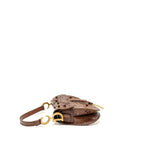 DIOR MEDIUM SADDLE BAG LASER-CUT FLORAL CALFSKIN BROWN GHW