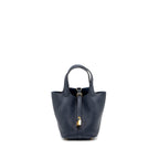 HERMES PICOTIN 18 LOCK BAG CLEMENCE BLUE NUIT GHW