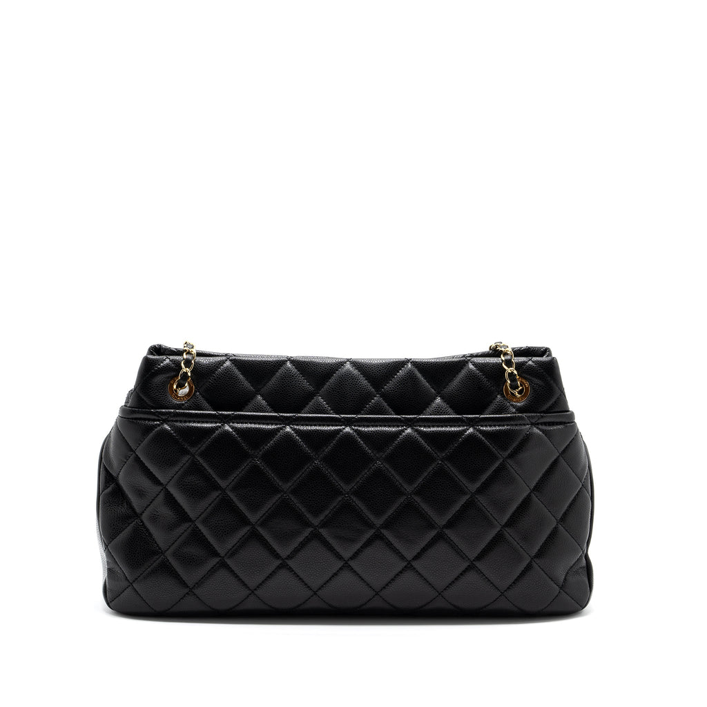 CHANEL MATELASSE CHAIN TOTE BAG CAVIAR BLACK GHW