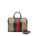GUCCI BOSTON BAG GG SUPREME CANVAS BROWN LGHW