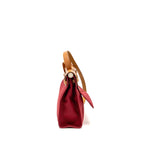 HERMES HERBAG 31 ZIP BAG CANVAS/HUNTER LEATHER RED SHW
