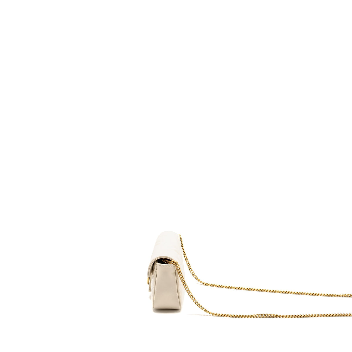 GUCCI GG MARMONT SUPER MINI CALFSKIN WHITE GHW