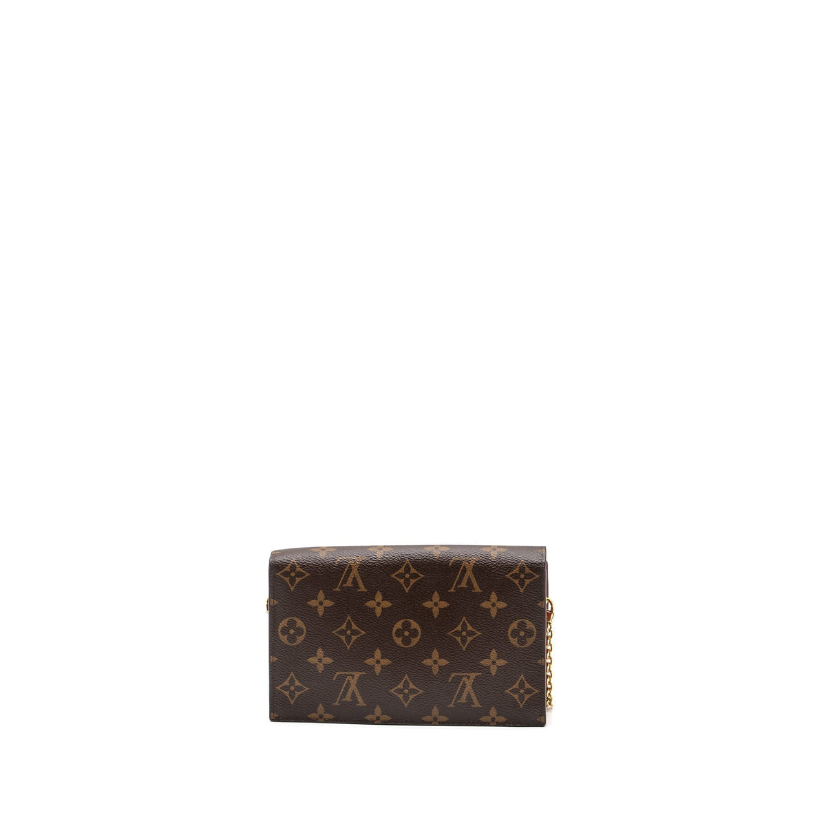 LOUIS VUITTON FLORE CHAIN WALLET MONOGRAM CANVAS/ DARK RED GHW