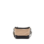 CHANEL SMALL GABRIELLE HOBO BAG CALFSKIN BEIGE / BLACK  MULTICOLOR HARDWARE