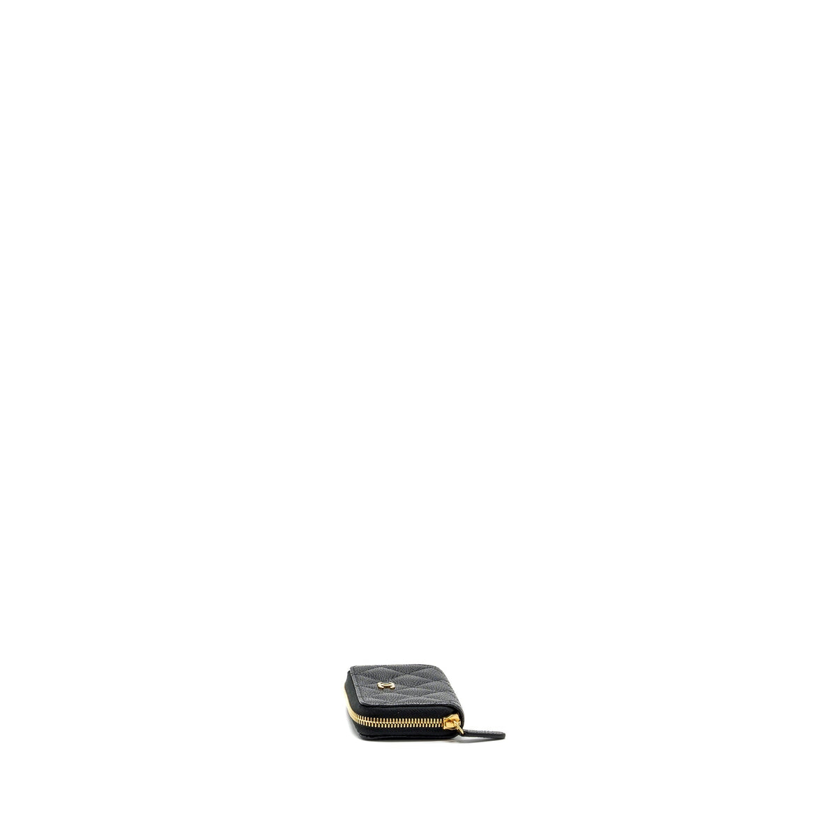 CHANEL ZIP CARD HOLDER CAVIAR BLACK GHW