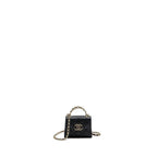CHANEL TOP HANDLE MINI FLAP BAG CAVIAR BLACK LGHW (MICROCHIP)