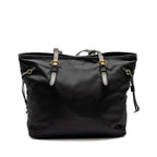 PRADA TOTE BAG CANVAS BLACK GHW