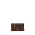 LOUIS VUITTON FLORE CHAIN WALLET MONOGRAM CANVAS/ DARK RED GHW