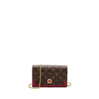 LOUIS VUITTON FLORE CHAIN WALLET MONOGRAM CANVAS/ DARK RED GHW