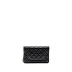 CHANEL CLASSIC WALLET ON CHAIN CAVIAR BLACK GHW (MICROCHIP)