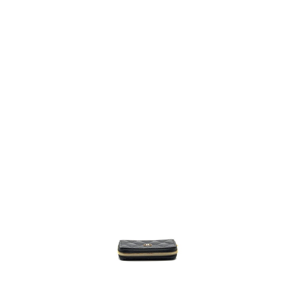 CHANEL ZIP CARD HOLDER CAVIAR BLACK GHW