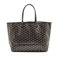 GOYARD SAINT LOUIS PM TOTE GOYARDINE CANVAS/CALFSKIN BLACK SHW