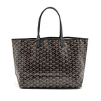 GOYARD SAINT LOUIS PM TOTE GOYARDINE CANVAS/CALFSKIN BLACK SHW