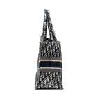 DIOR MEDIUM BOOK TOTE DIOR OBLIQUE EMBROIDERY BLUE