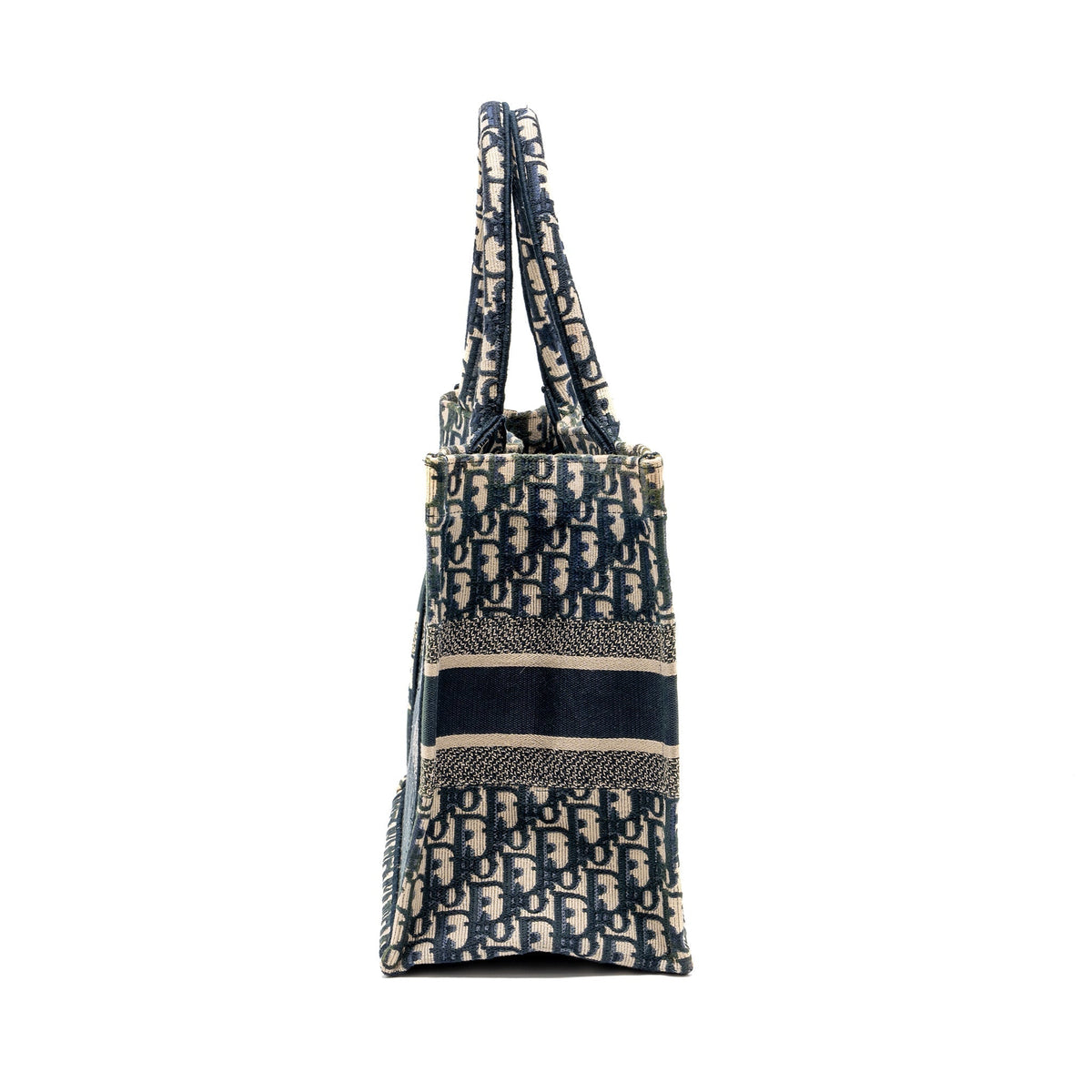 DIOR MEDIUM BOOK TOTE DIOR OBLIQUE EMBROIDERY BLUE