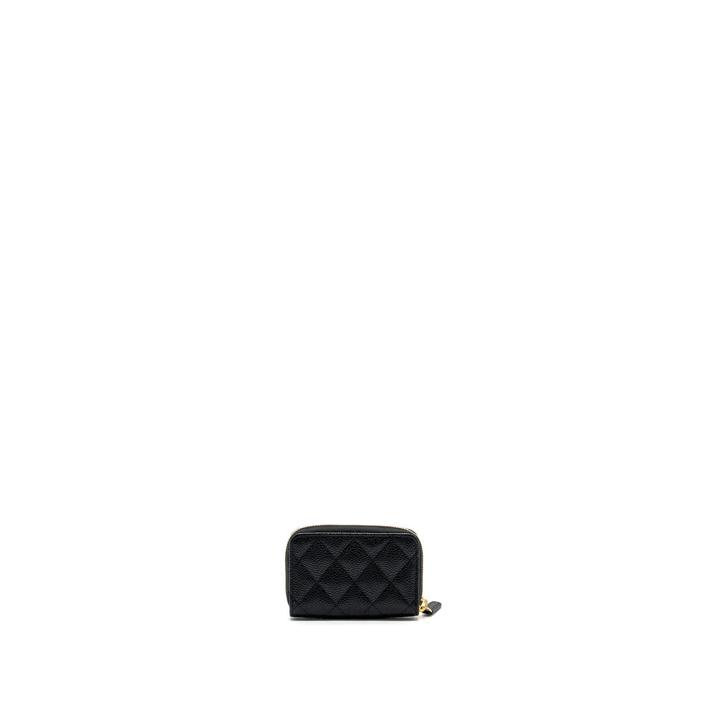 CHANEL ZIP CARD HOLDER CAVIAR BLACK GHW