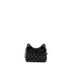 CHANEL 23C SMALL HOBO BAG SHINY CALFSKIN BLACK GHW (MICROCHIP)