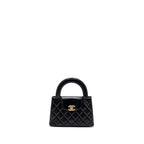 CHANEL 23K MINI SHOPPING TOTE CALFSKIN BLACK GHW(MICROCHIP)