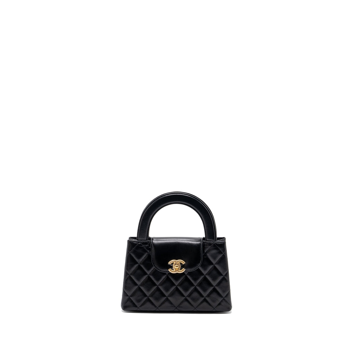 CHANEL 23K MINI SHOPPING TOTE CALFSKIN BLACK GHW(MICROCHIP)