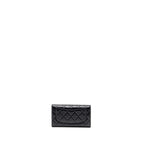 CHANEL CLASSIC COMPACT LONG WALLET LAMBSKIN BLACK SHW