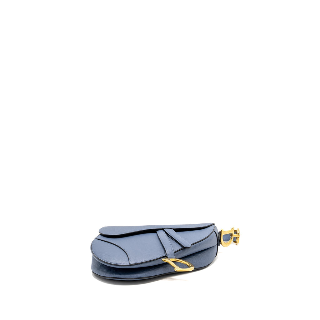 DIOR MEDIUM SADDLE BAG CALFSKIN BLUE GHW
