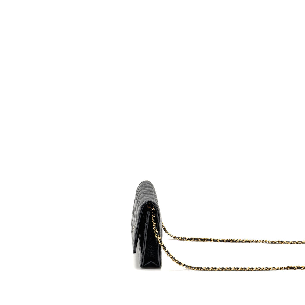 CHANEL CLASSIC WALLET ON CHAIN CAVIAR BLACK GHW (MICROCHIP)