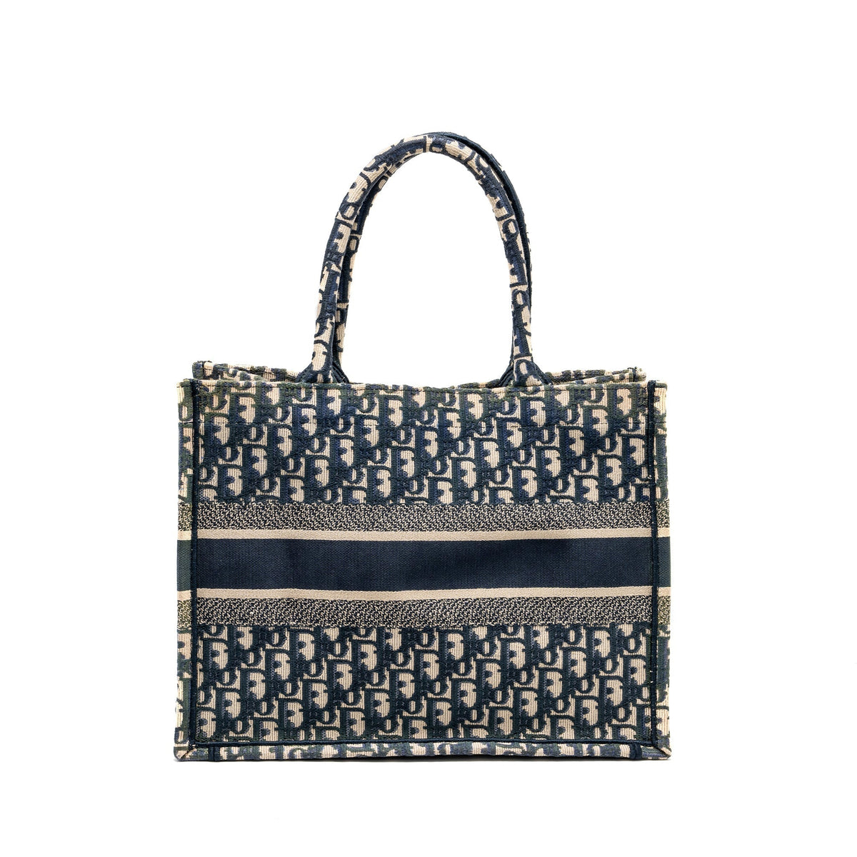 DIOR MEDIUM BOOK TOTE DIOR OBLIQUE EMBROIDERY BLUE