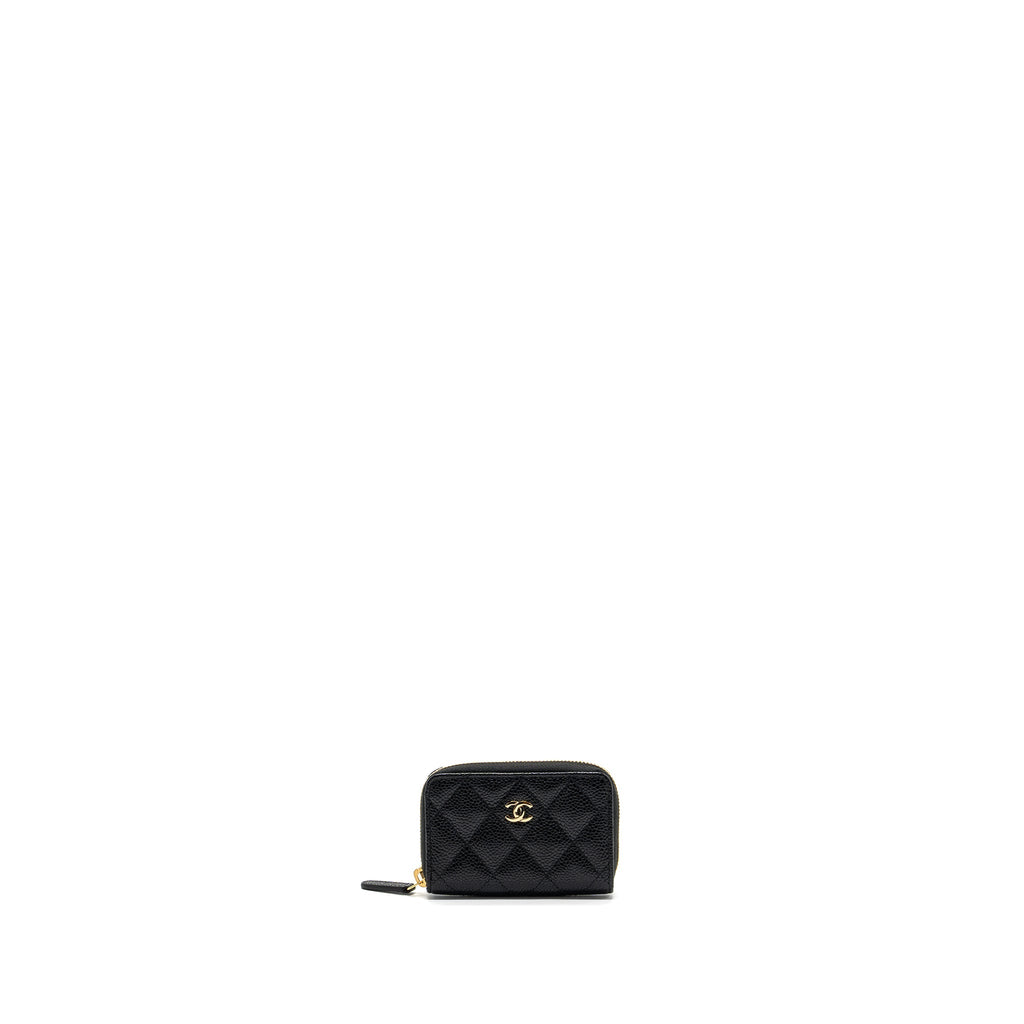 CHANEL ZIP CARD HOLDER CAVIAR BLACK GHW