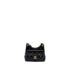 CHANEL 23C SMALL HOBO BAG SHINY CALFSKIN BLACK GHW (MICROCHIP)