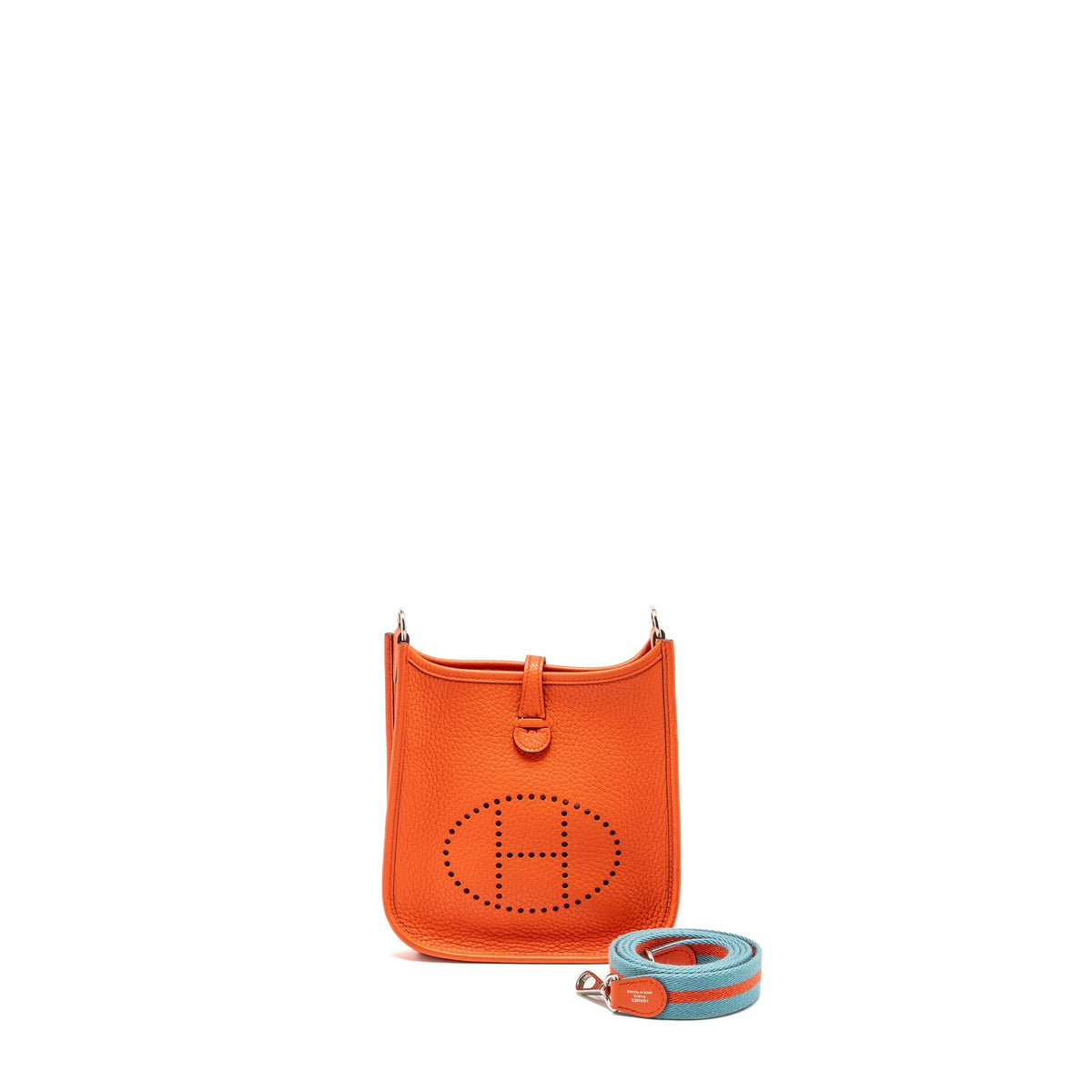 Hermes Mini Evelyne Clemence Orange SHW