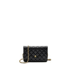 CHANEL CLASSIC WALLET ON CHAIN CAVIAR BLACK GHW (MICROCHIP)